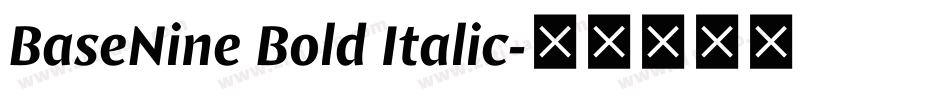 BaseNine Bold Italic字体转换